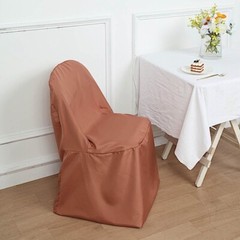 50 Terracotta Polyester FOLDING Flat CHAIR COVERS Wedding Party Banquet