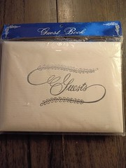 Vintage Wilton Guest Book New White w/ Beautiful Silver Design 7″X 9″