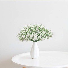 Artificial Baby Breath Flowers Fake Gypsophila Bouquets 12 Pcs Plastic White
