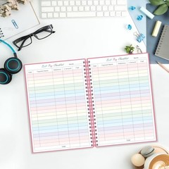 Bill Payment Checklist – Monthly Bill Organizer & Planner for 5.8″ x 8.5″ Pink