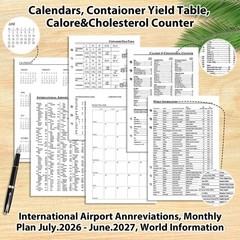 2026–2027 Weekly Planner Refills for A5 6-Ring Binder, Monthly Planner Jul