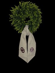 University of Oklahoma (OU) Cotton Wreath Sash (2 Logos) 40k Stitch SEC Graduate