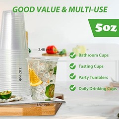 500 Pack Clear Plastic Cups, Small Disposable Drinking Cups, Clear 5 oz
