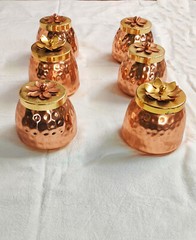 Copper Plated Hammered Dry Fruit Jars Indian Return gift Wedding Favor Gift