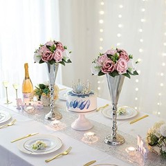 Pink Flores Artificiales para Decoracion Silk 2 Pieces Dusty Pink & White