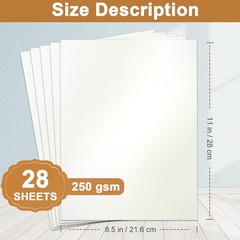 Silunkia 28 Sheets Cream Shimmer Cardstock 8.5 x 11 Off 28 Sheets,