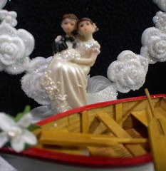 Wedding Cake Topper Row boat Fishing Honeymoon Lake Groom top Shower