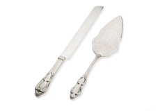 Strova Silver Wedding Cake Knife and Server Set | Party, Anniversary & Reception