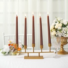 12 Mocha Brown Premium 10″ Taper Candles Unscented Dinner Party Wedding