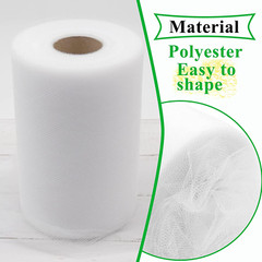 White Tulle Fabric Rolls 6 Inch by 100 Yards (300 Feet) Fabric Spool Tulle Ribbo
