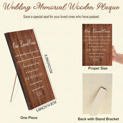 5 Pcs Memorial Table Sign for Wedding Memorial Chair Sign Wooden Wedding Table P