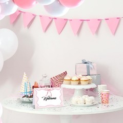 24 Pcs Pink Gingham Picnic Party Decoration Bow Place Cards 6 x 4 Inch Summer…