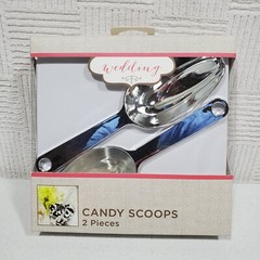 2 Silver 6×2″ Shiny Candy Bar Jar Scoops Plastic Wedding Party Event Accessory