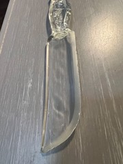 Vintage 9” Cake Or Fruit Knife Clear Decorative glass stars