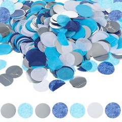 Yuanchu Multicolor Round Confetti, 6000 Pieces Paper Small, Blue and White