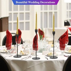 Anndason Set of 3 Black Candlestick Holders – S+M+L (3 Pcs/set),