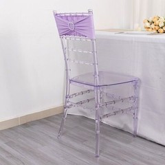 10 Lavender Spandex CHAIR SASHES with Silver Round Buckles Wedding Decorations