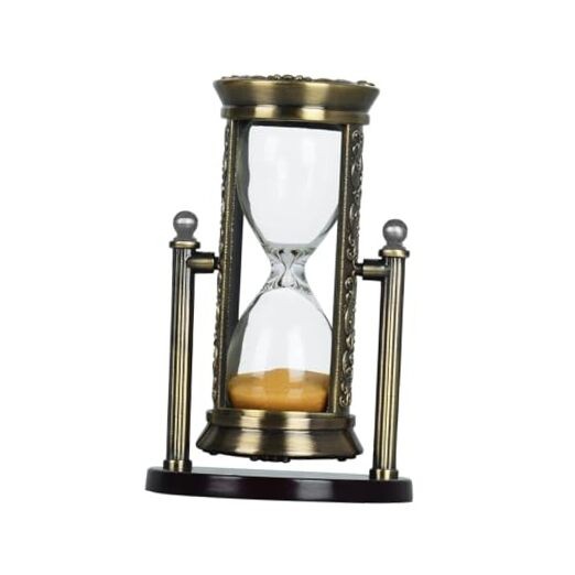 Sand Timers, Embossed 10 Mins Hourglass with Golden Sand, Vintage Bronze
