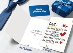 Fathers Day Card Gift for Dad from Daughter Son, Minimalist Premium AT-388