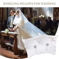 1 Pair of Wedding Kneeling Pillow Covers, 16X16 Inch Embroidered Nuestra Gz-01