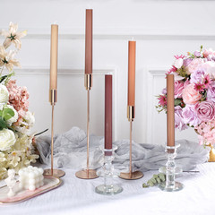 ASSORTED NATURAL 5 Ribbed Design 9″ Unscented Premium Wax Taper CANDLES Party