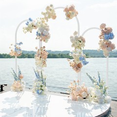 1.5M/1.8M/2M Wedding Arch Backdrop Stand Set of 3 Banquet DIY Balloon Arch Frame