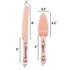 Homi Styles Wedding Cake Knife and Server Set | Rose Gold Color Premium 420 S…