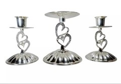 NEW Studio His & Hers Wedding Unity Candle Set Rhinestone Inlays 2018 4.5″ tall