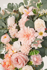 Deluxe Pink Wedding Arch Flowers & Drapes Kit – 5 Piece Floral Set