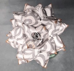Handmade Paper Flower on stem (Gray Pattern No.3) for Wedding, St. Valentine’s