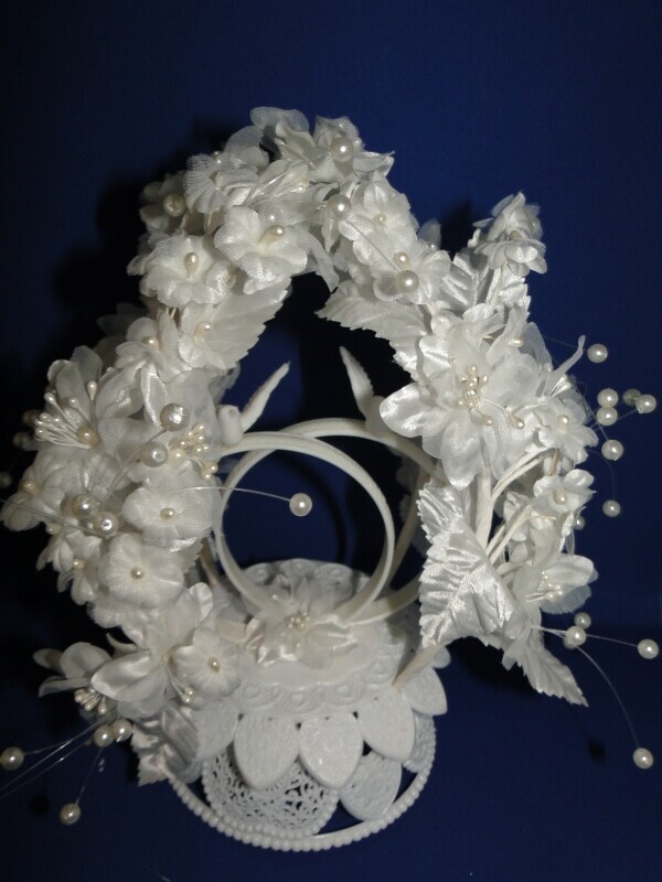 New Vintage Wilton «Circles of Love» Wedding CakeTop, dove/double rings 1039004