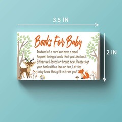 Woodland Creature Books for Baby Shower Request 50 Count (Pack of 1), brown