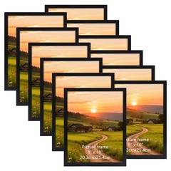 8×10 Black Picture Frames Set of 12 for Displaying 8 x 10 Photos, Multi 8×10 …