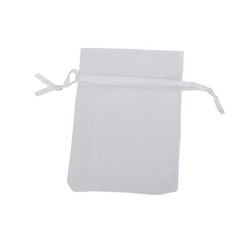 100Pcs Durable White Organza Drawstring Bags for Wedding and Jewelry Gifts