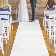 White Aisle Runner for Wedding Ceremony, 2 x 15 ft, Non-Woven Polyester Fabric