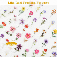 320Pcs Realistic Transparent Flower & Wax Seal Stickers – Easy Peel Clear Botani
