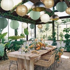 Sage Green Paper Lanterns Set Wedding Party Decor Easy Assemble Indoor Outdoor