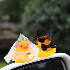 Pair Set of 2 Bride and Groom Rubber Ducks for Wedding Favors, Party Favors, Cer