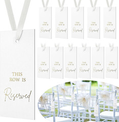 12 Pack Paper Reserved Chair Signs Hanging Wedding Reserved Seating Signs Bulk f