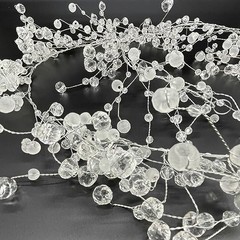 192″ Acrylic Crystal Diamond Garland – Frosted & Cut Beaded Glitter String (Set