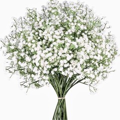 Babys Breath Artificial Flowers,6 Pcs Gypsophila Faux Flowers for 6pcs White