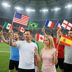 International Cup Flags, International Cup Decorations, 48 Countries