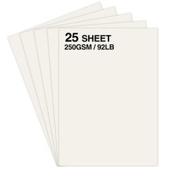 Cream Cardstock Paper – 25 Sheets 8.5″x11″ 250gsm/92lb Heavyweight for Invita…