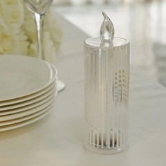 3 WARM WHITE 6″ LED Battery Operated Diamond Pillar CANDLE LIGHTS Party Events