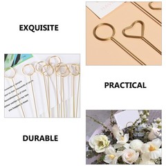 30Pcs Golden Floral Card Clips for Photo Memo and Table Number Display