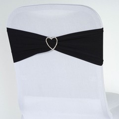 10 Black Spandex STRETCHABLE CHAIR SASHES Wedding Party Decorations SALE