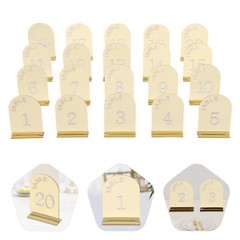 20 Pcs Wedding Table Numbers, Acrylic Table Number with Stands 1-20 Printed
