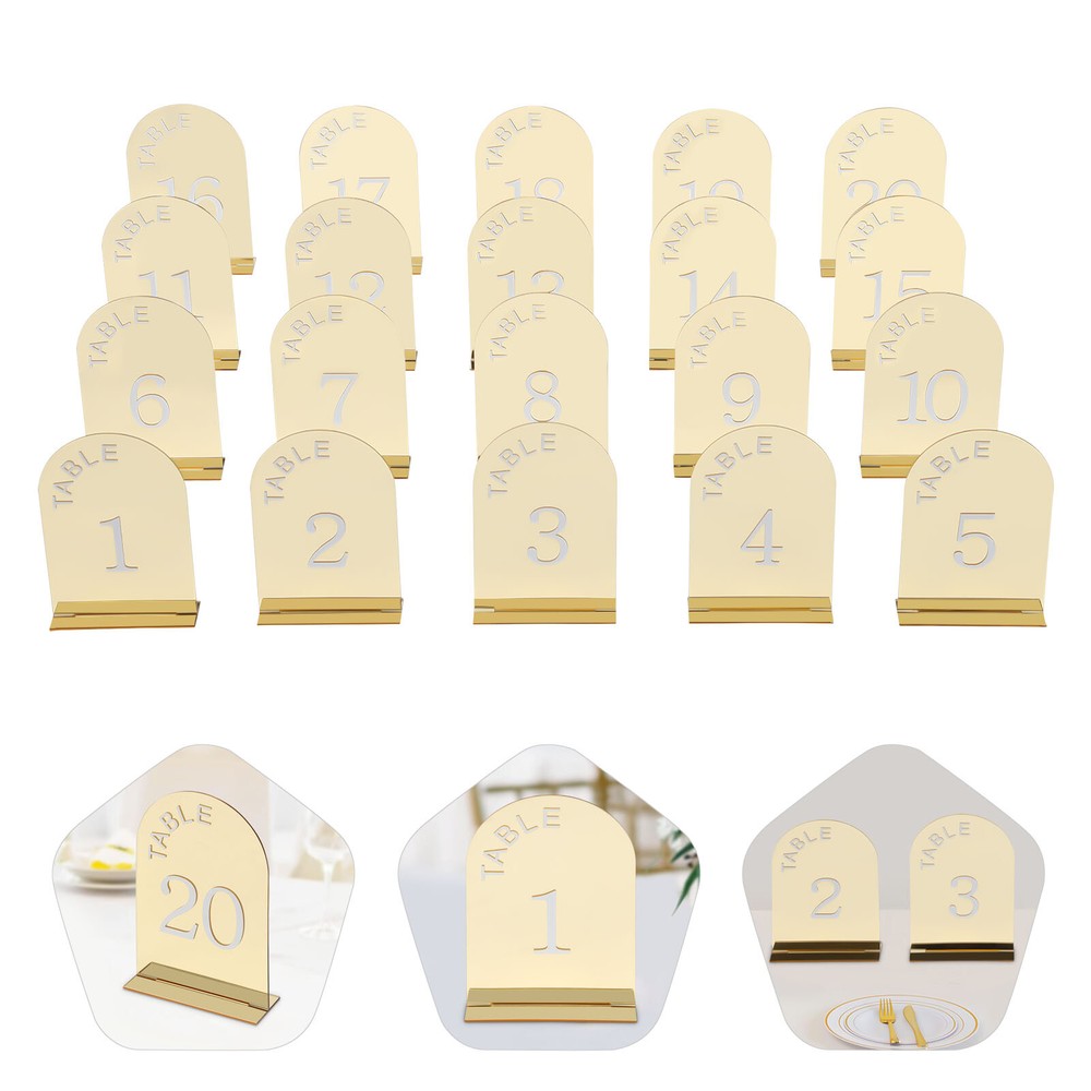 20PCS Gold Table Numbers Acrylic Party Table Numbers Wedding Table Numbers Sign