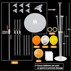 Little Cutie Fruit Party Balloons Stand Kit 2 Sets With 2 Slice Foil Orange