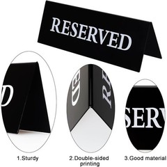 Reserved Table Signs Set 6 Pieces Acrylic Wedding Guest Seating Decor Event New